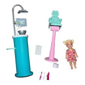 Barbie Dentist Lot 8 Pieces Accessories Chelsea Chair Toothbrush Toothpaste EUC